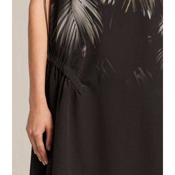 ALLSAINTS Rye Neluwa Silk Dress Tropical Palm Tree Print Size Small - Picture 3 of 8